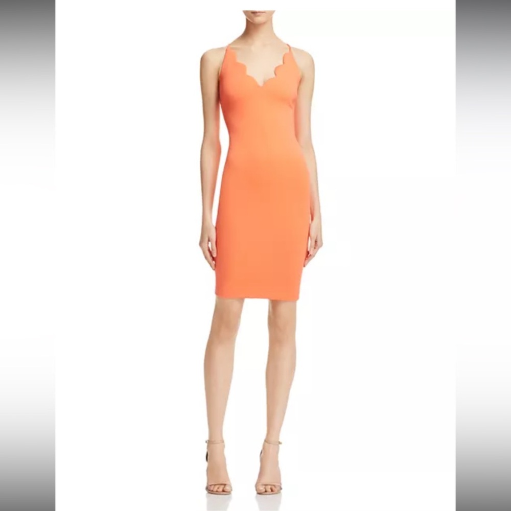 GUESS Salina Scuba Dress Vibrant Orange Small